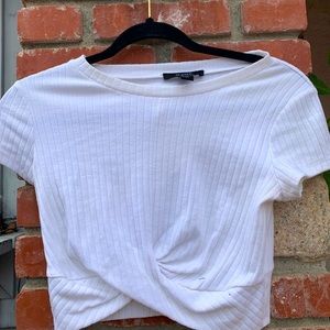 Athleisure White Crop Top